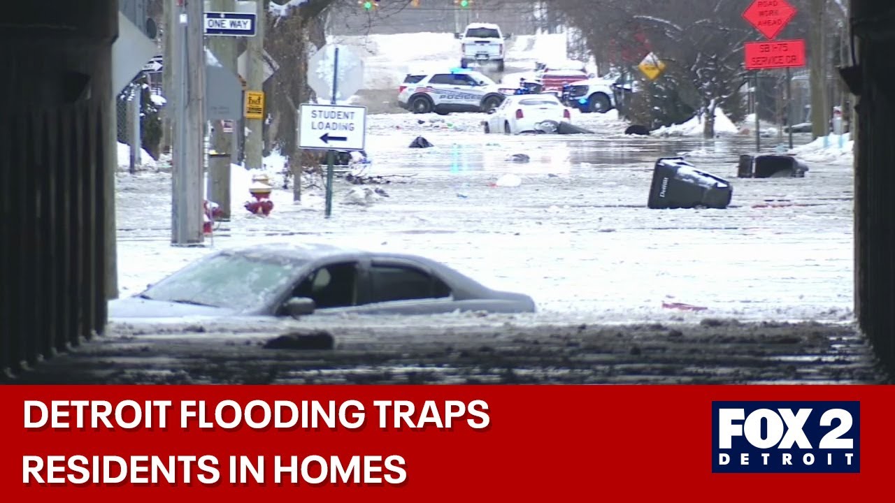 MASSIVE water main break floods Detroit neighborhood