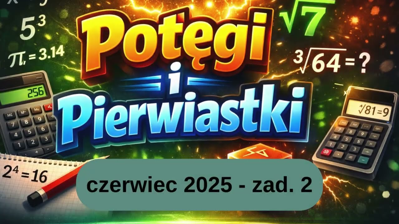 Matura. Potęgi i pierwiastki. Matura czerwiec 2025 zadanie 2