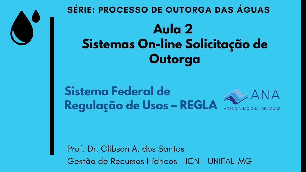 Aula 2: Sistemas On-line Solicitação de Outorga - ANA-REGLA