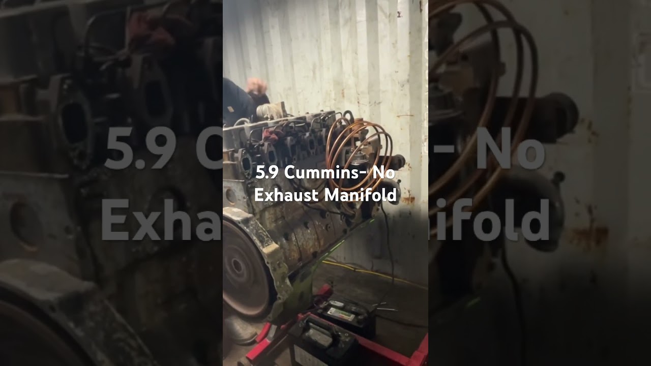 5.9 12 valve Cummins Diesel revs with no exhaust manifold! #dieselpower #cummins #12valvecummins