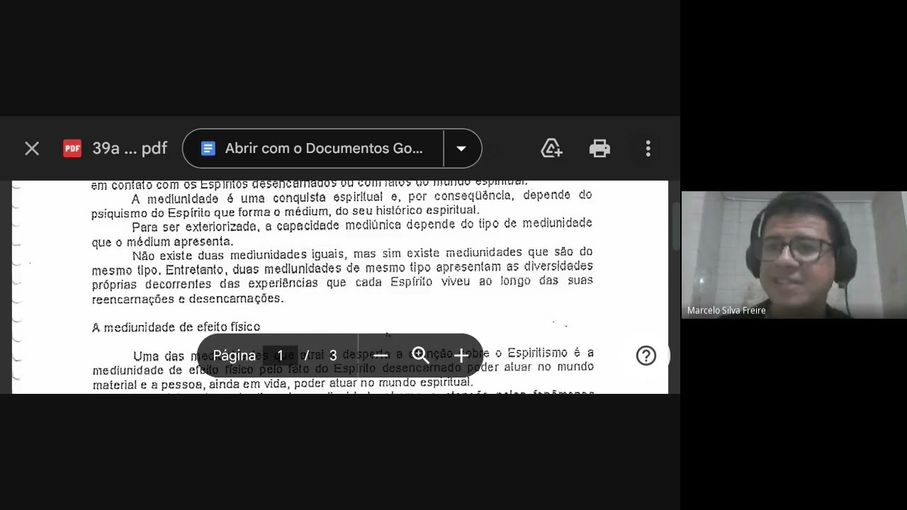 Grupo de Estudos - 39a. aula - Curso Teórico e Prático de Espiritismo