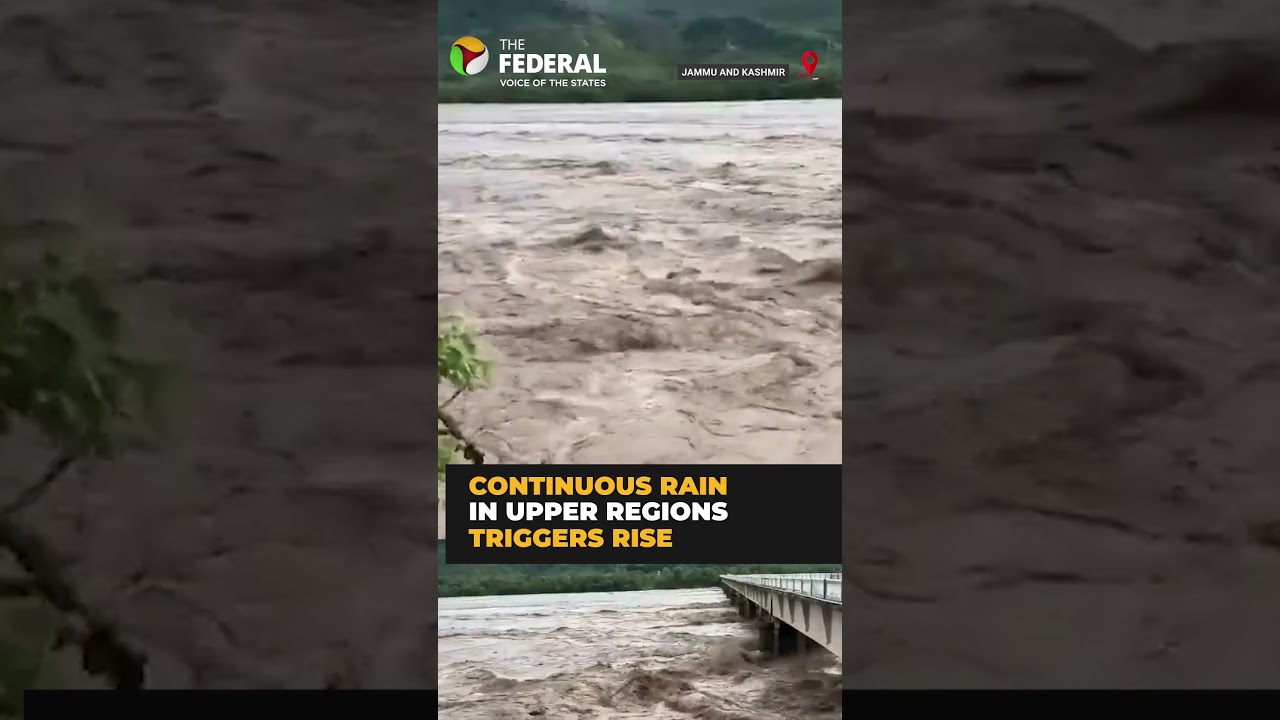 Chenab River in full spate after heavy rain | #shorts