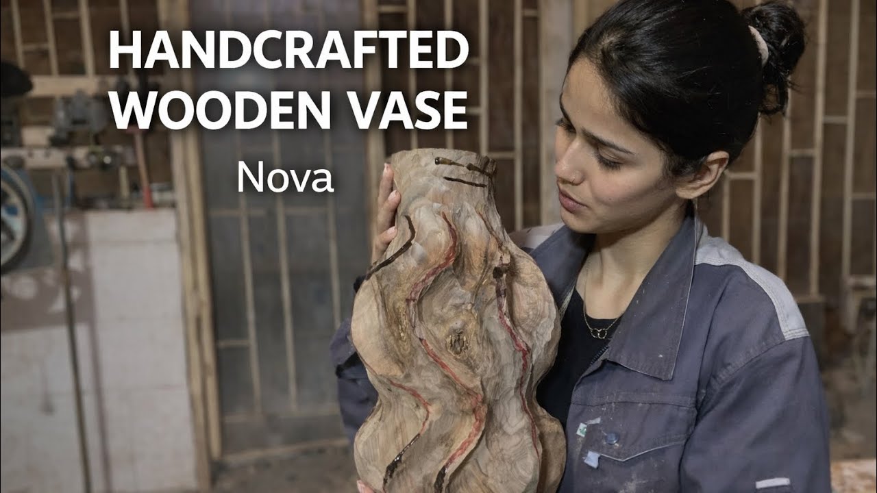 Handcrafted Wooden Vase – NOVA (No Talking)