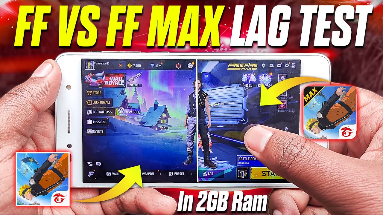 Free Fire Vs Free Fire Max Lag Test In 2GB Ram