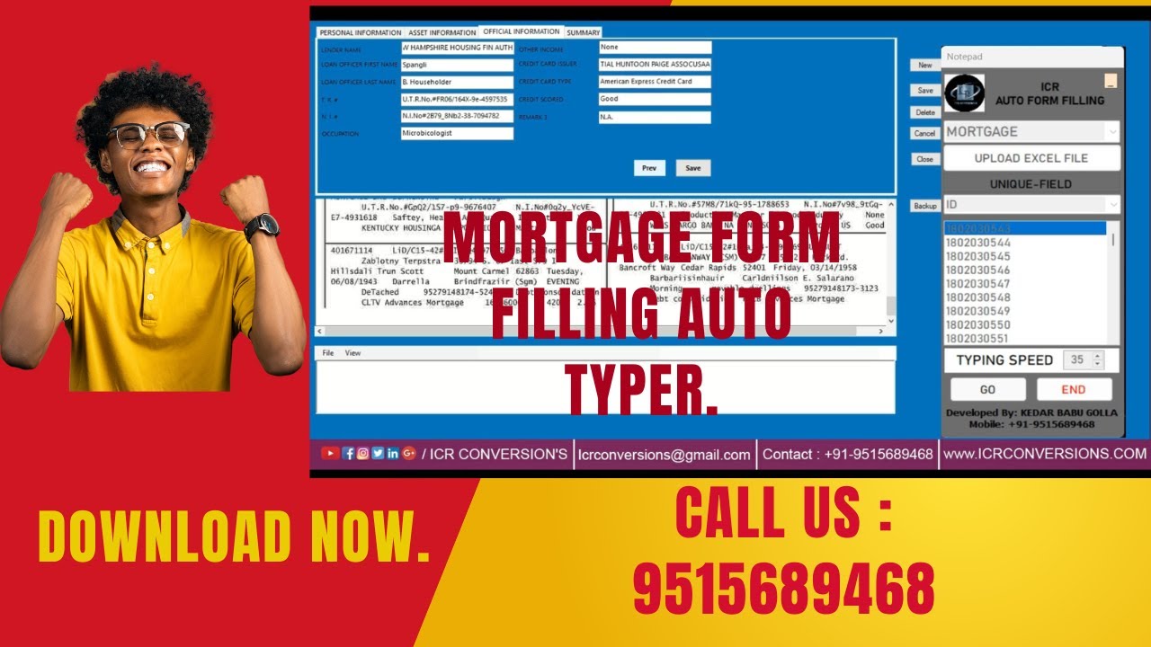MORTGAGE AUTO TYPER | MORTGAGE FORM FILLER | MORTGAGE AUTO TYPING SOFTWARE | FORM FILLING MORTGAGE