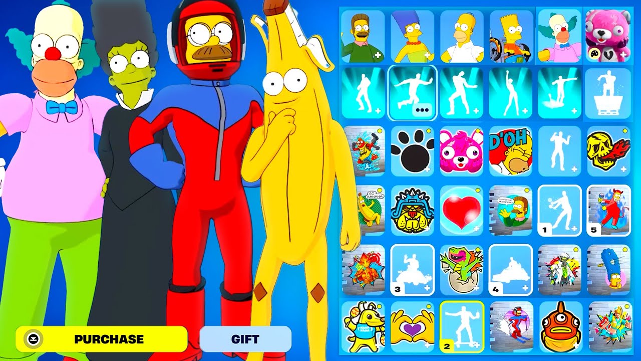 The Simpsons Season UPDATE Showcase Fortnite (FULL Battle Pass, FREE REWARD, Skins, PETS & Shops)