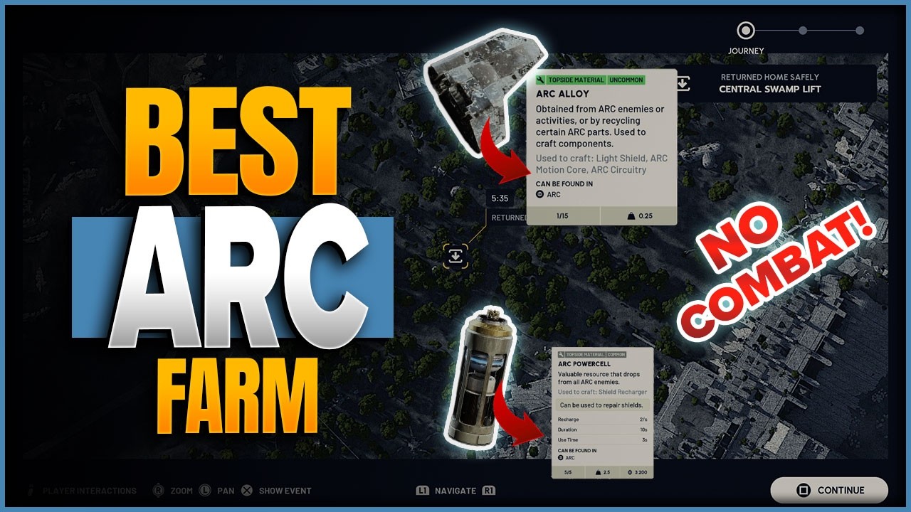 Легкая ферма материалов Arc (сплавы Arc, силовые элементы) в Arc Raiders