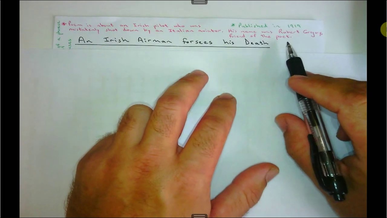 An Irish Airman Forsees His Death - poem analysis