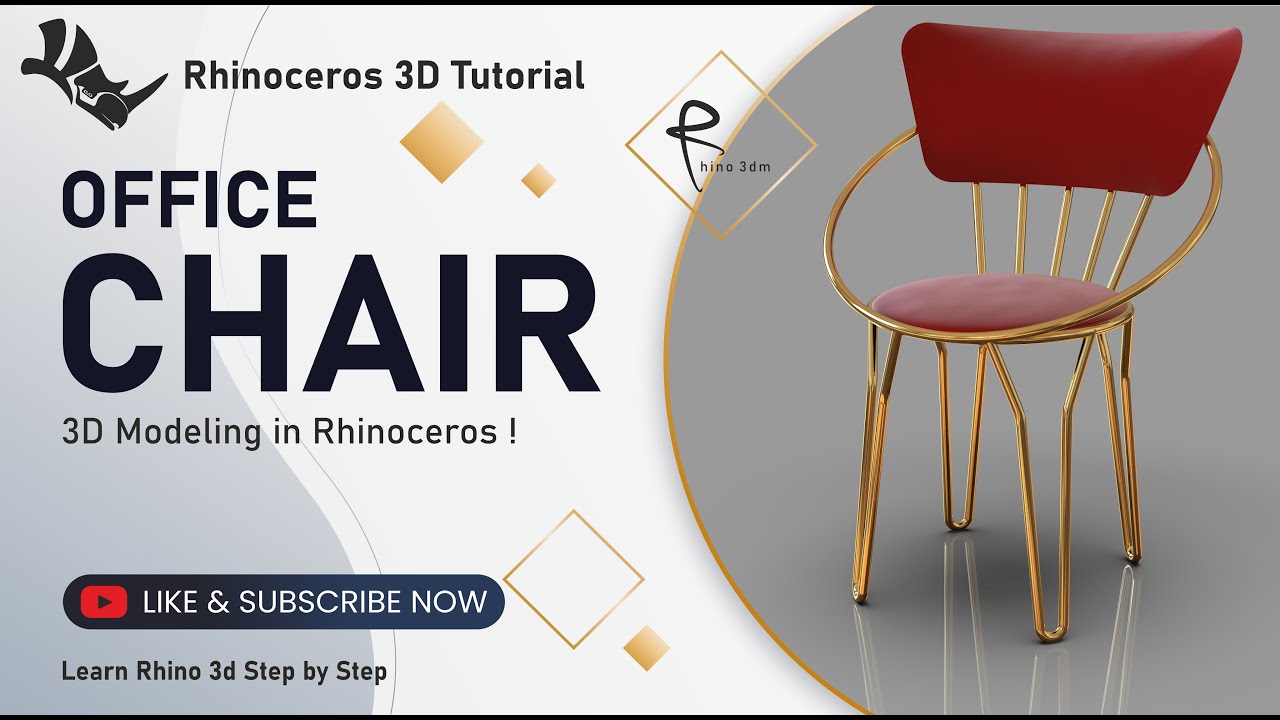 CHAIR 3D Modeling in Rhino 3d CAD Design Tutorial | #19 | Project 19 by Rhino3DM