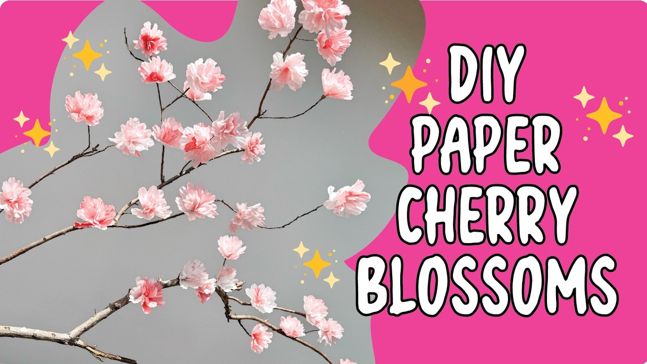 DIY Paper Cherry Blossom Flowers That Look So Real!