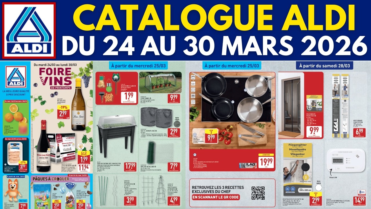 catalogue ALDI du 24 mars 2026 ✅ Arrivage jardin, cuisine, maison 🔥