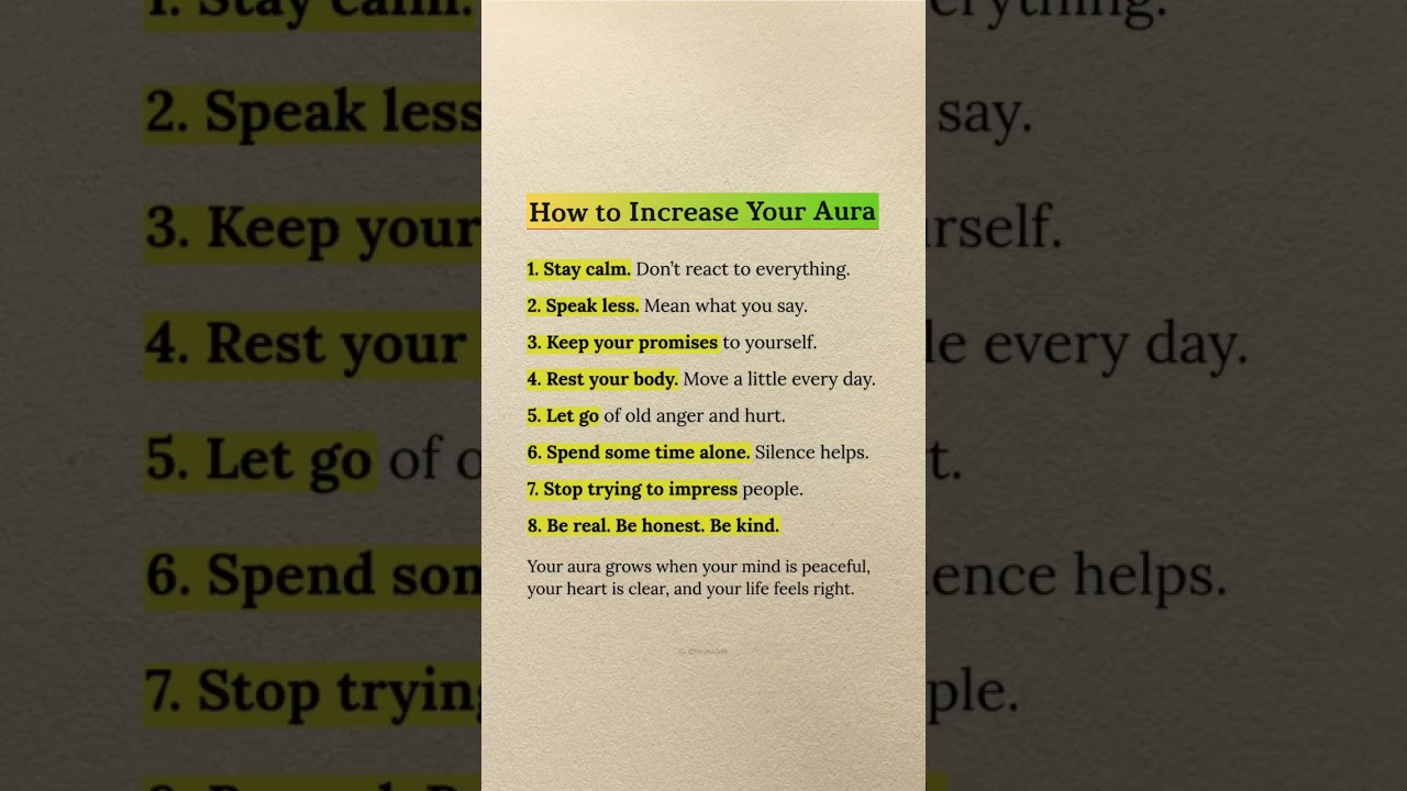 How to increase Your Aura : 