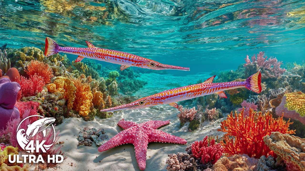 Ocean Wonders 4K - Морская жизнь, морские обитатели и успокаивающая музыка для глубокого сна