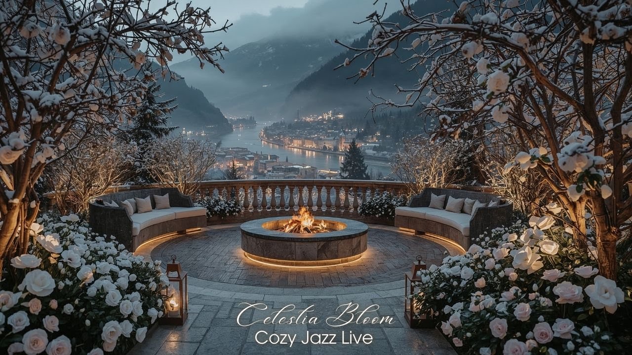 Cozy Winter Jazz LIVE 24/7 ❄️🔥 | Fireplace Sounds, Soft Jazz & Snowy Night Ambience