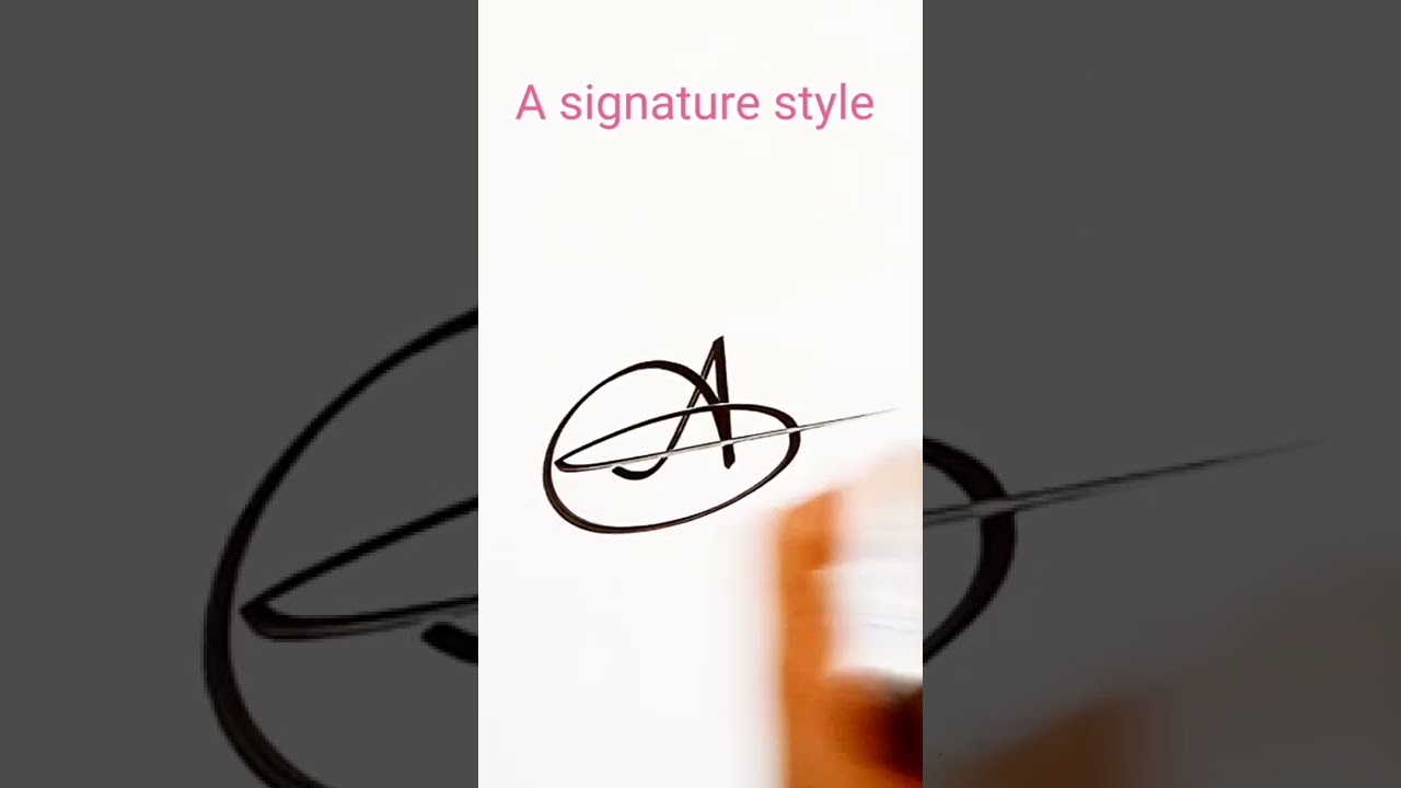 Letter A signature style#shorts