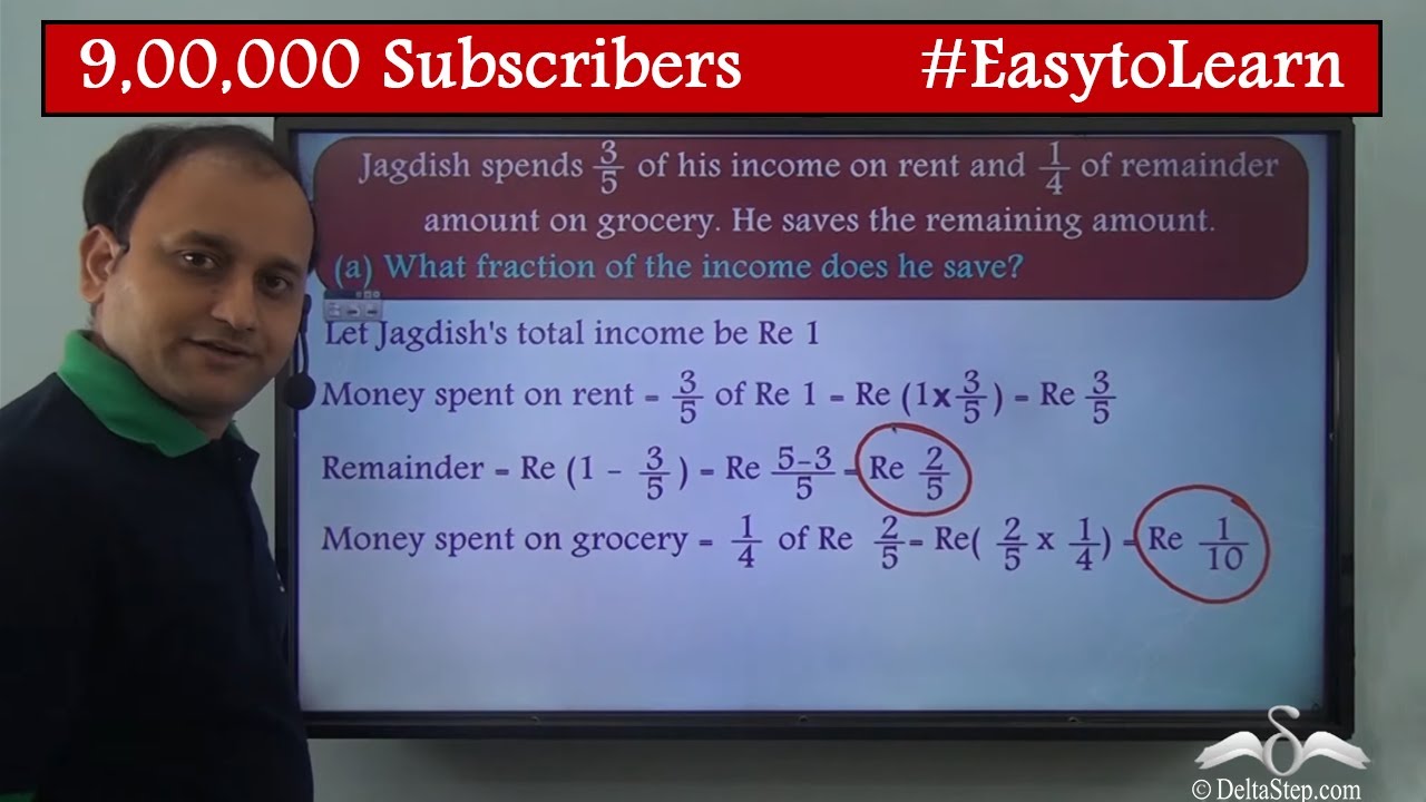 Word problems on fraction | Class 6 | CBSE | NCERT | ICSE