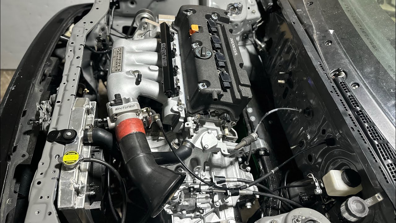 K swap Da Integra | Budget Radiator Setup & Skunk2 Intake 