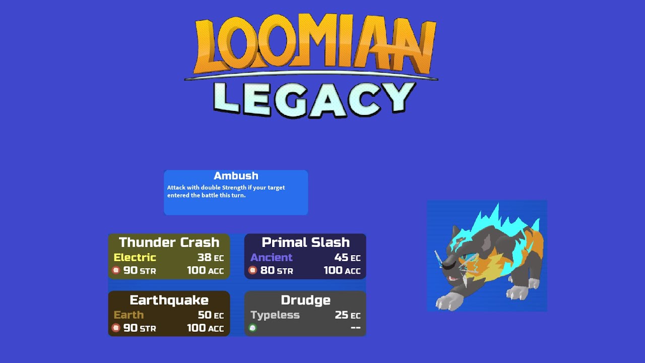 Joltooth has Earthquake Now. Loomian Legacy PVP.