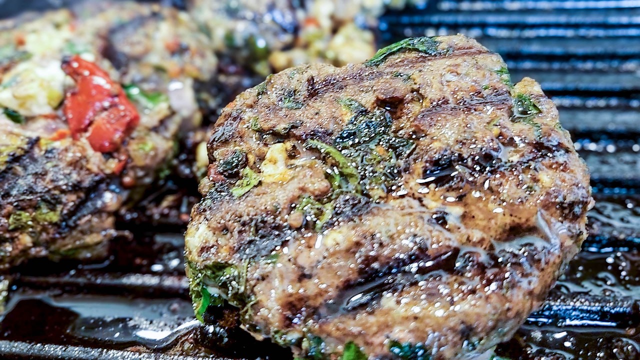 Gourmet Grilled Lamb Burger with Feta Recipe
