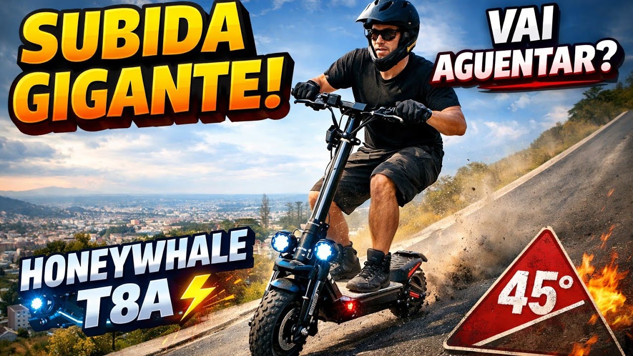 TESTEI O LIMITE DO PATINETE! Honeywhale T8A na Subida Mais Dif&iacute;cil ⚡