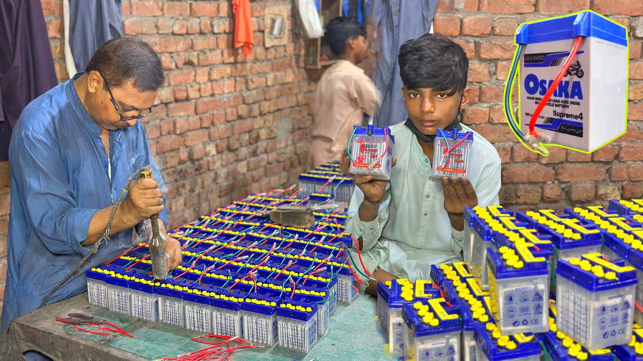 How Motorcycle Batteries Are Made Inside Big Factories! 