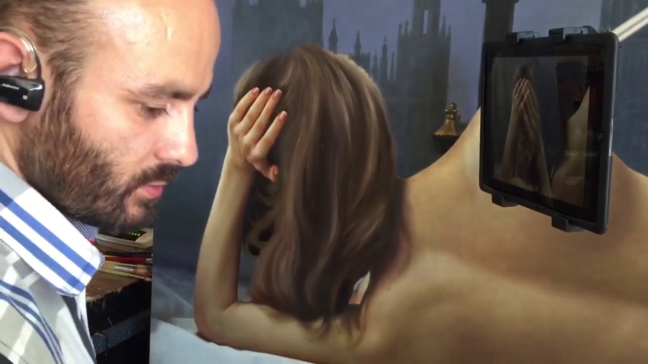 como pintar cabello al oleo con winsor & newton y una ipad en la obra 