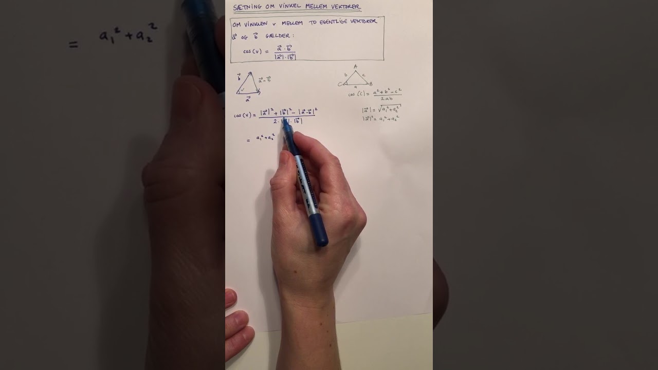 Bevis: vinkel mellem vektorer