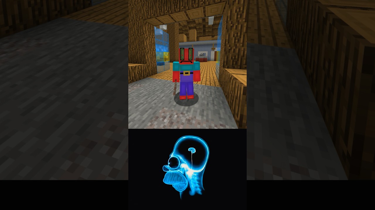 -9966 IQ vs -6699 IQ Minecraft 🐔🤡😎 (World&rsquo;s Smallest Violin) #shorts