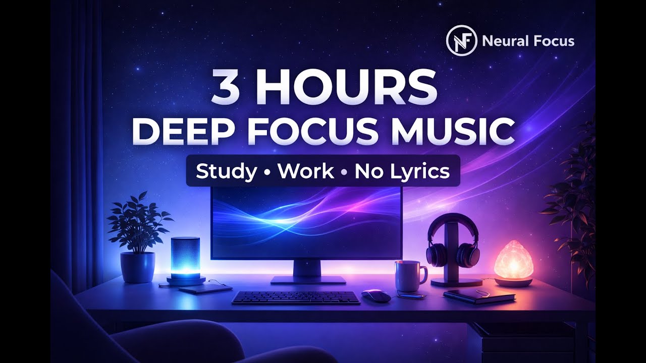3 Hours Deep Focus Music | Study, Work, No Lyrics