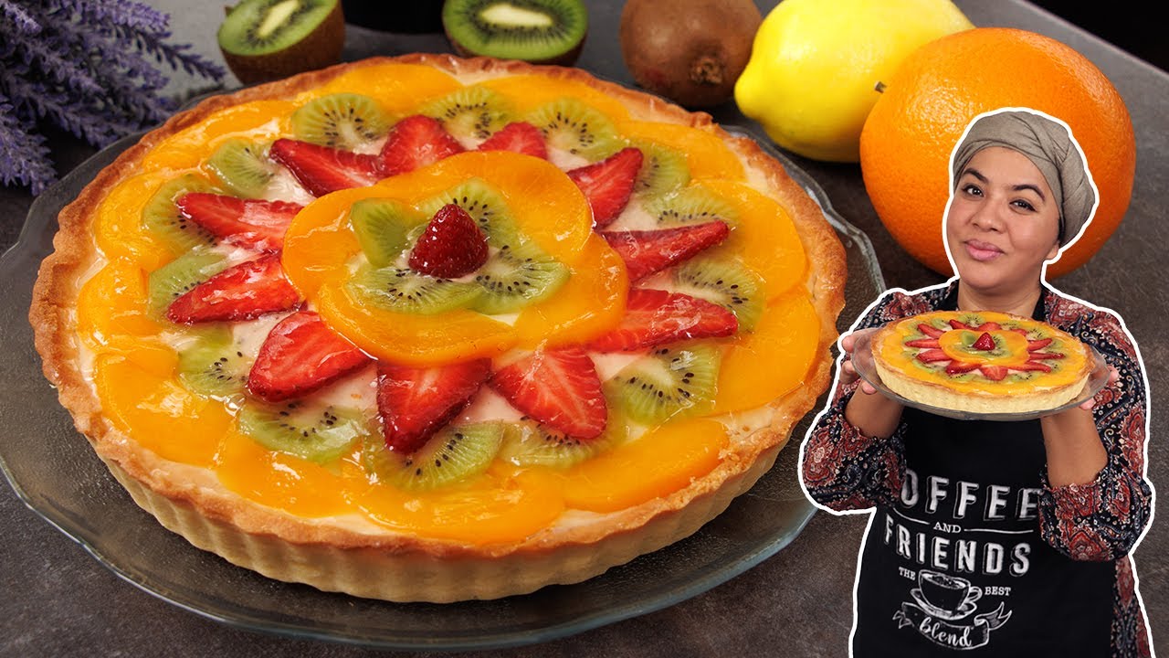 🥧 TARTA de frutas con crema pastelera 🍓🥝😍