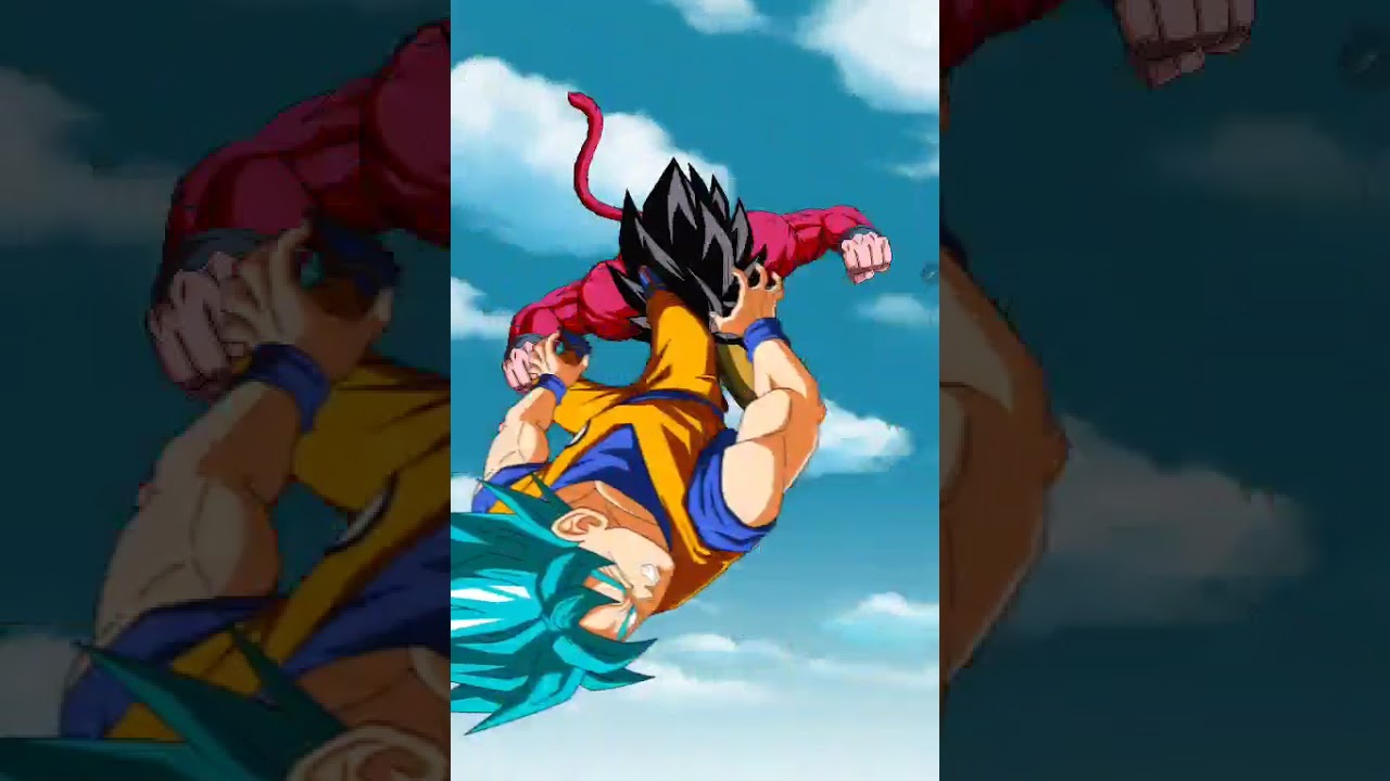 INT LR SSJ4 Goku/Vegeta Team vs Ssb goku fight