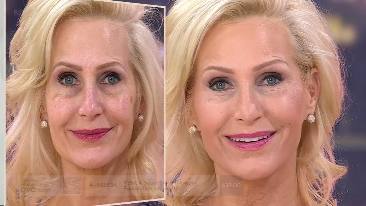 YENSA Beauty Serum Silk Powder Foundation with Brush on QVC