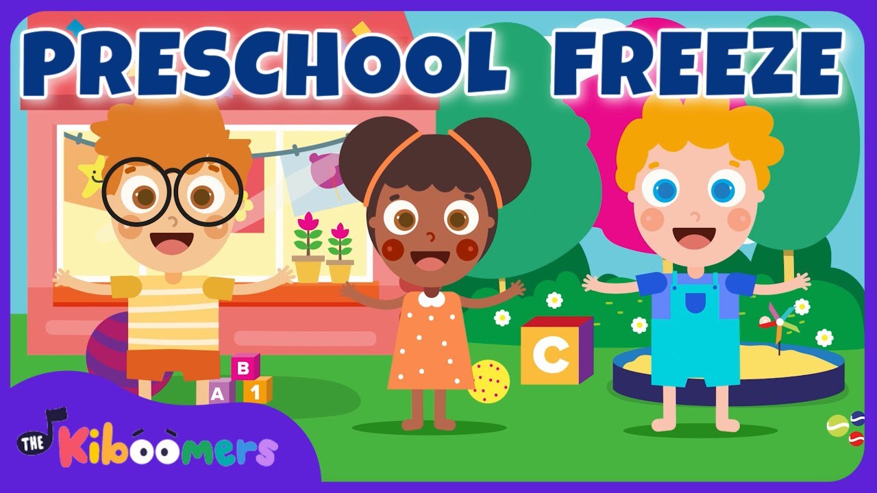 Preschool Freeze Dance Game - The Kiboomers Songs for Kids - Brain Break