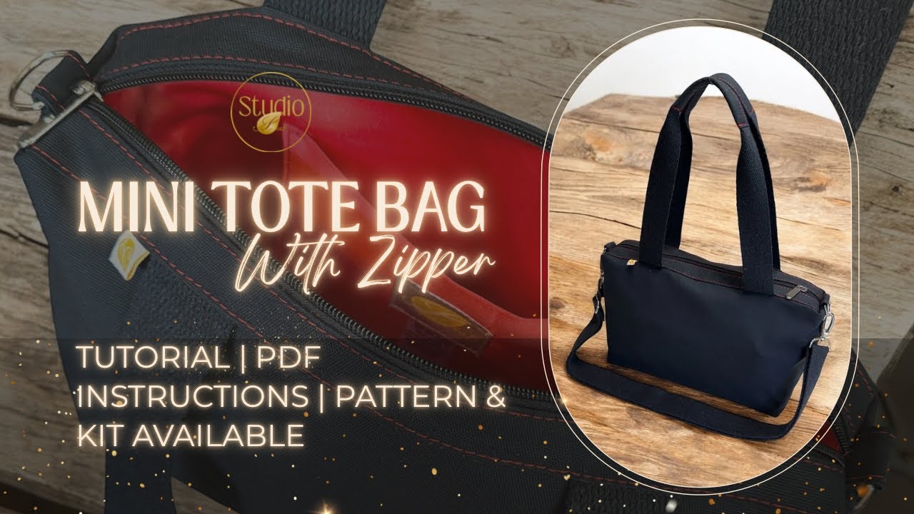 Zipper Tote Bag sewing tutorial | with Lining | DIY TOTE BAG | TUTORIAL | PDF | KIT available