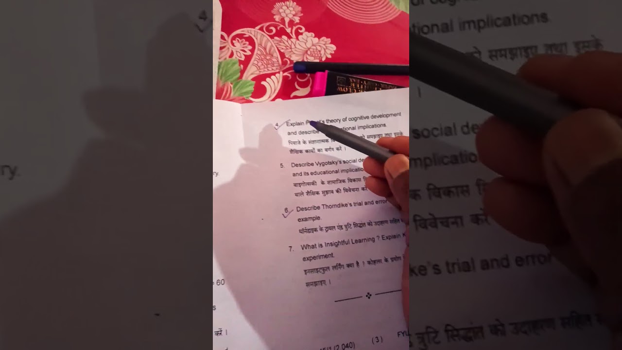 semester 4  Mn ka question (psychology foundation of Education). 
