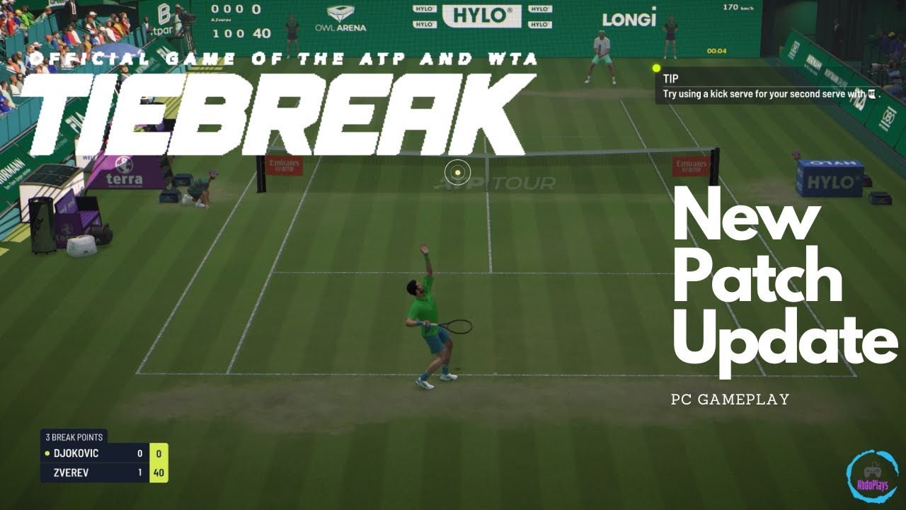 TIEBREAK new patch update - Djokovic vs. Zverev - Halle Open - V1 0 4355 - PC Gameplay