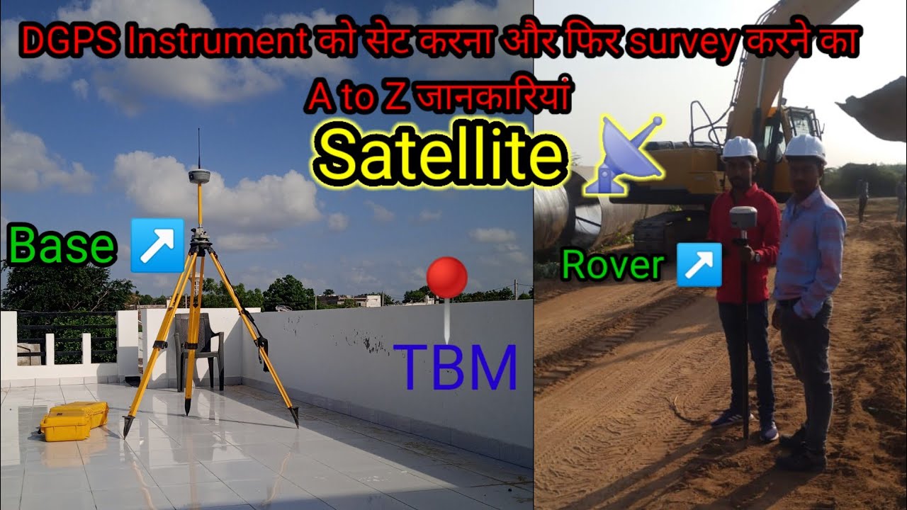 DGPS Instrument Full setup and connect with Receive - Rover - Controller , Point survey, line Survey