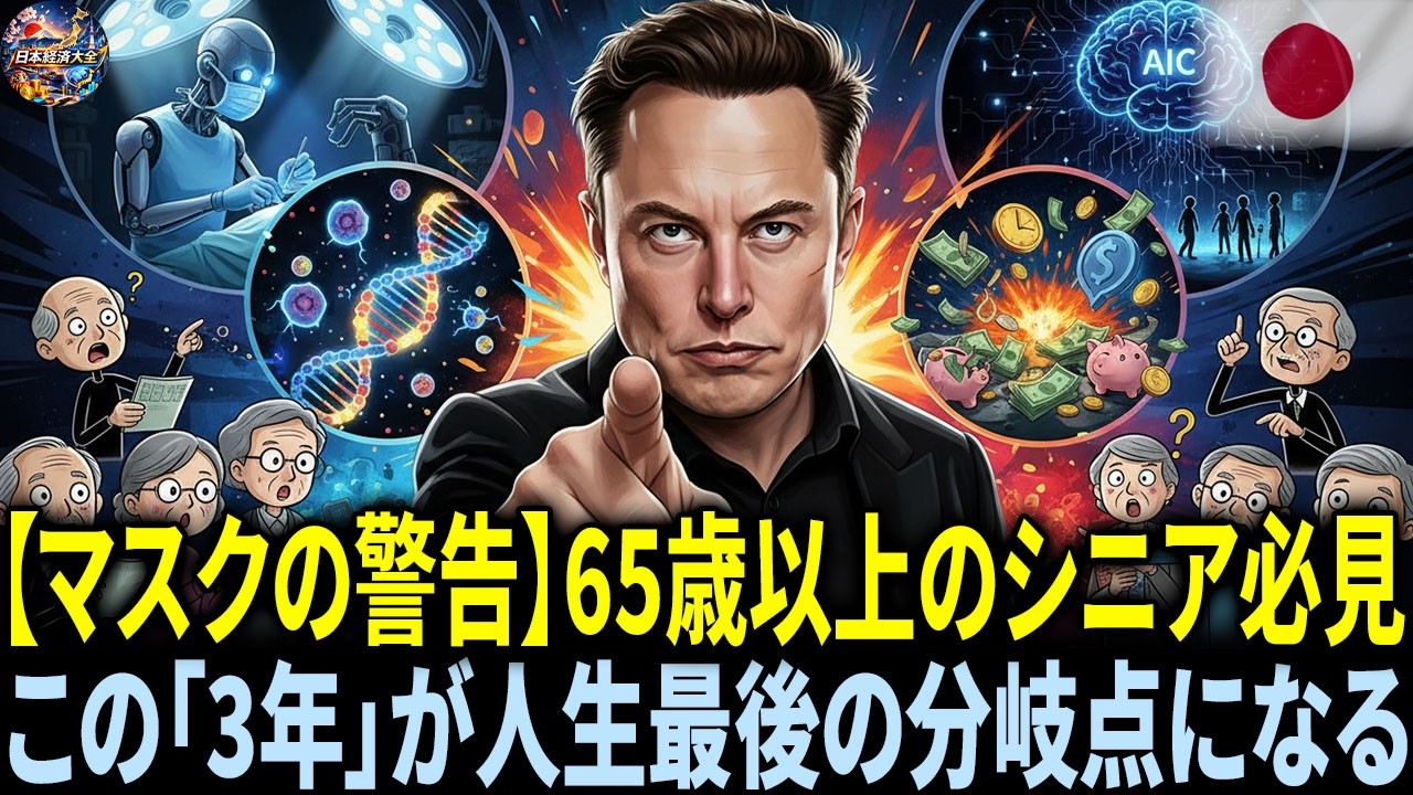【戦慄】2026年イーロン・マスクの恐ろしい予言「65歳以上は今後3年が人生最後のチャンス」。今すぐ『これ』をしないと生き残れません