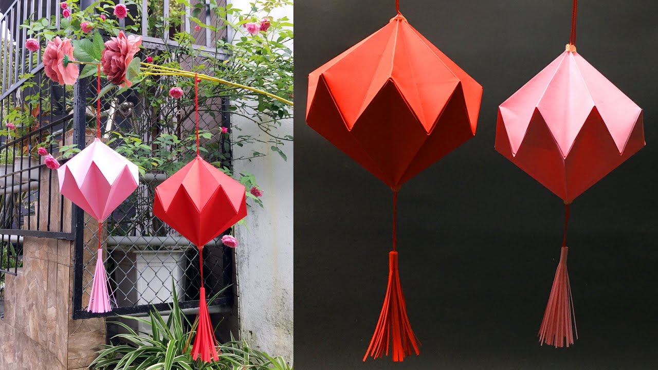 Cách làm lồng đèn bằng giấy siêu đẹp