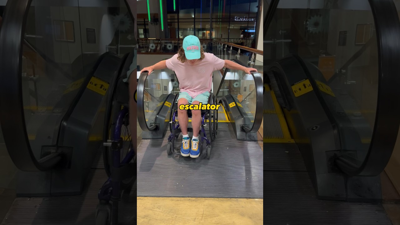 How to use an escalator as a wheelchair user! Step by step guide. #wheelchair #paralyzed #escalator