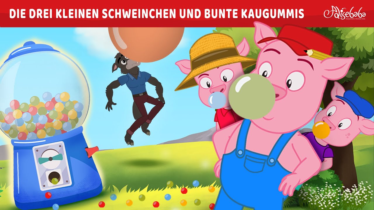 Die drei kleinen Schweinchen und bunte Kaugummis 🐷 | Märchen für Kinder | Gute Nacht Geschichte