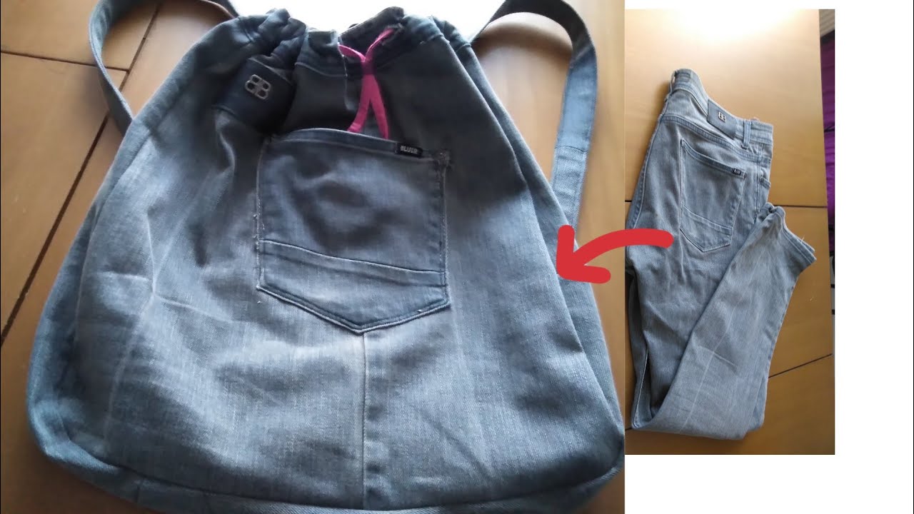 KOT PANTOLONDAN KOLAY SIRT ÇANTASI DİKİMİ/HOW TO SEW A BACKPACK FROM JEANS/خياطة حقيبة ظهر من الجينز
