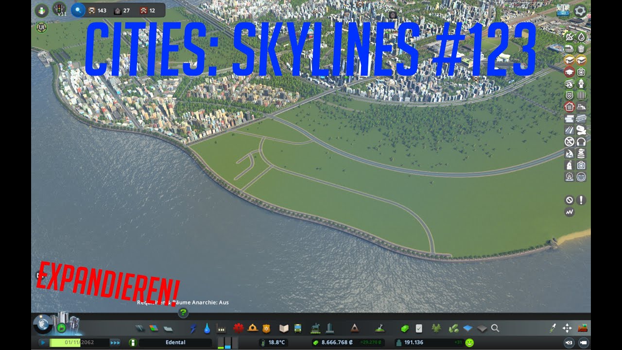 Let's Play: Cities: Skylines Edental | #123 | MEHR Flächen für WOHNGEBIETE!