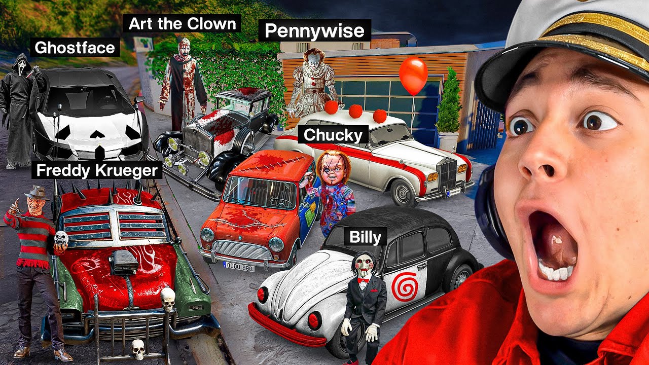 🩸Robando COCHES de PELÍCULAS de TERROR en GTA 5 !! 🍿🩸