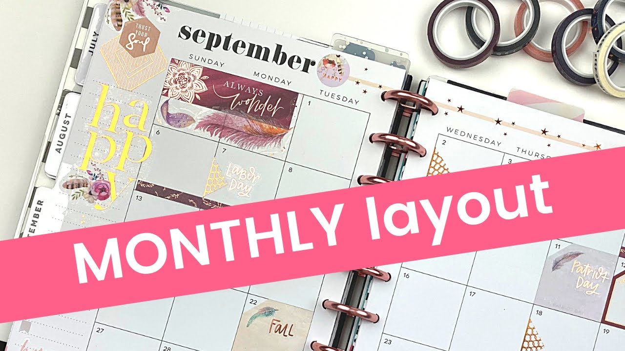 How to decorate The Happy Planner monthly layout