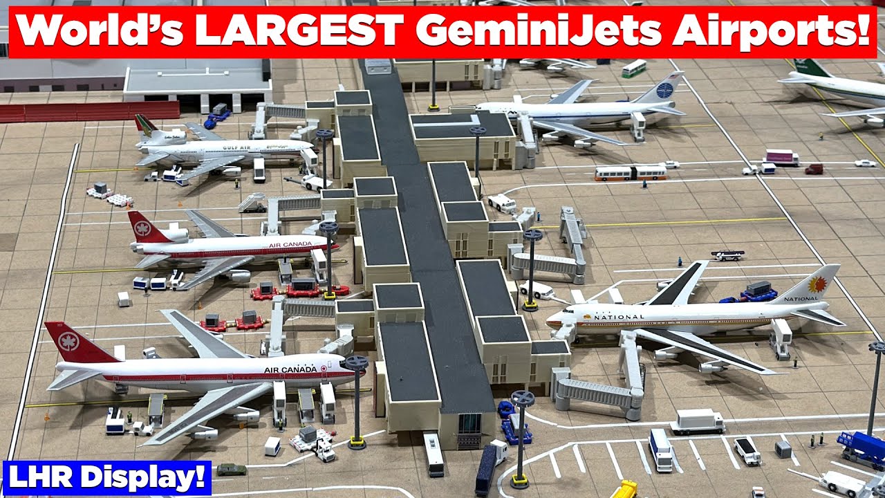Крупнейшие в мире модели аэропортов: более 50 моделей самолетов GeminiJets в лондонском аэропорту...