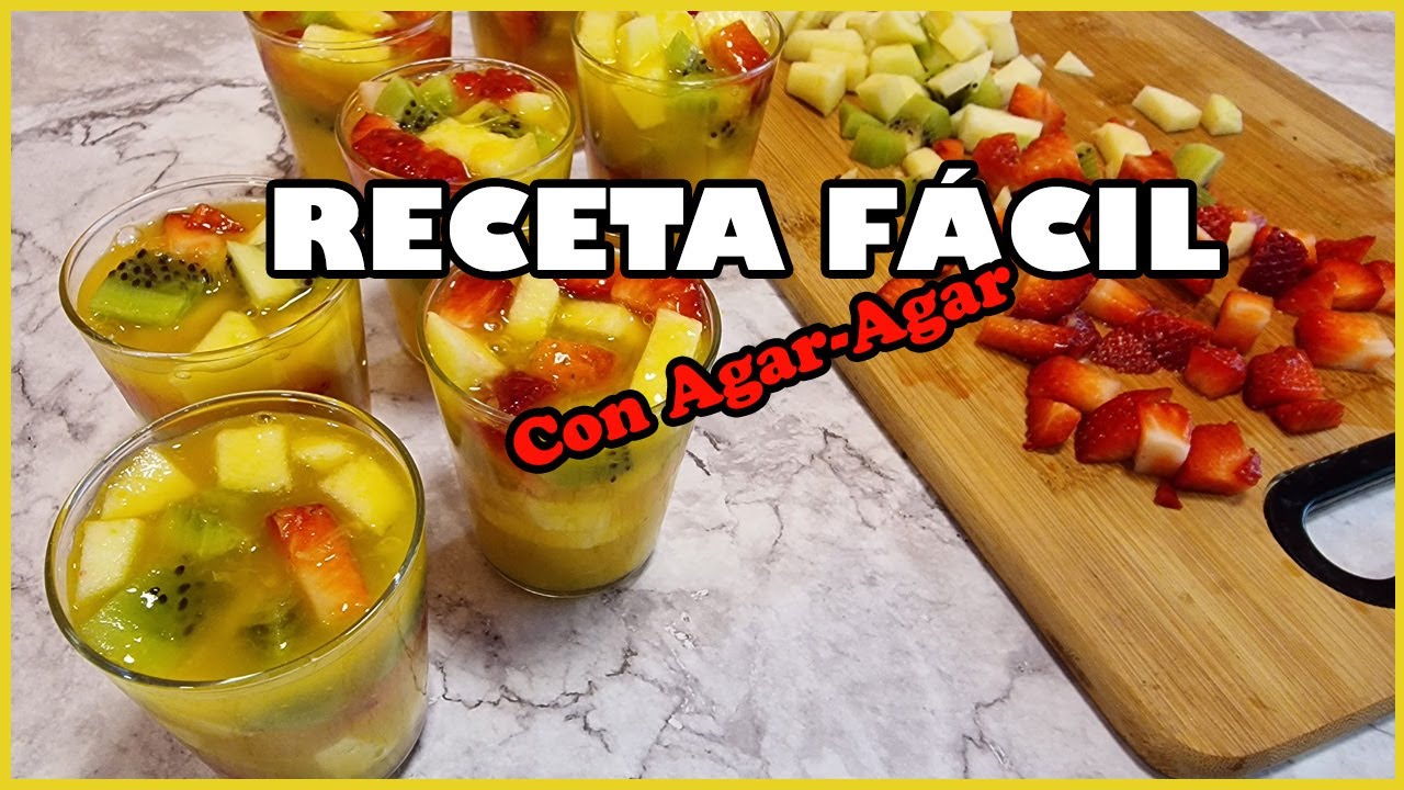 Gelatina con fruta SIN azúcar añadido😋 Postre SALUDABLE vegano