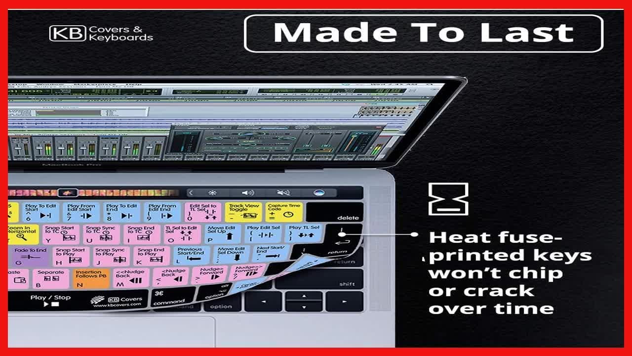 KB Covers Avid Pro Tools Keyboard | Editing Keyboard with USB Port Compatible with macOS & Windows