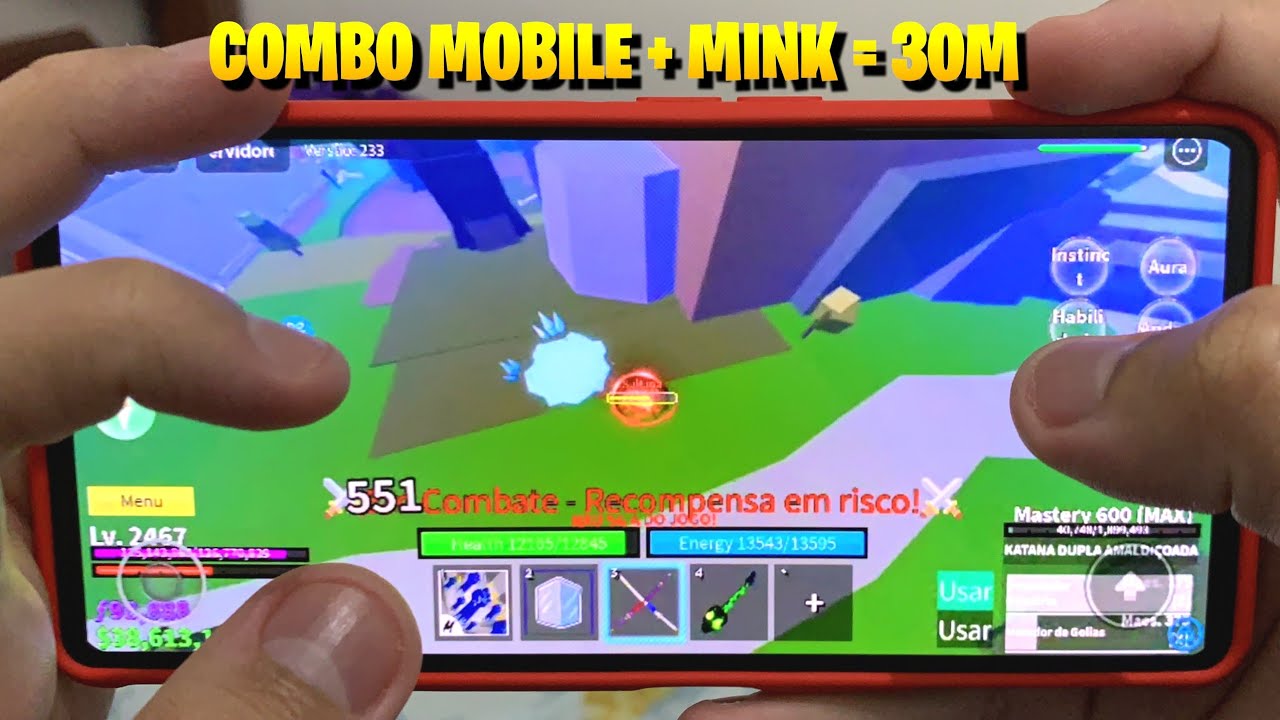 HANDYCAM MOSTRANDO MINHAS MÃOS JOGANDO PVP BLOX FRUITS - MOBILE ICE USER
