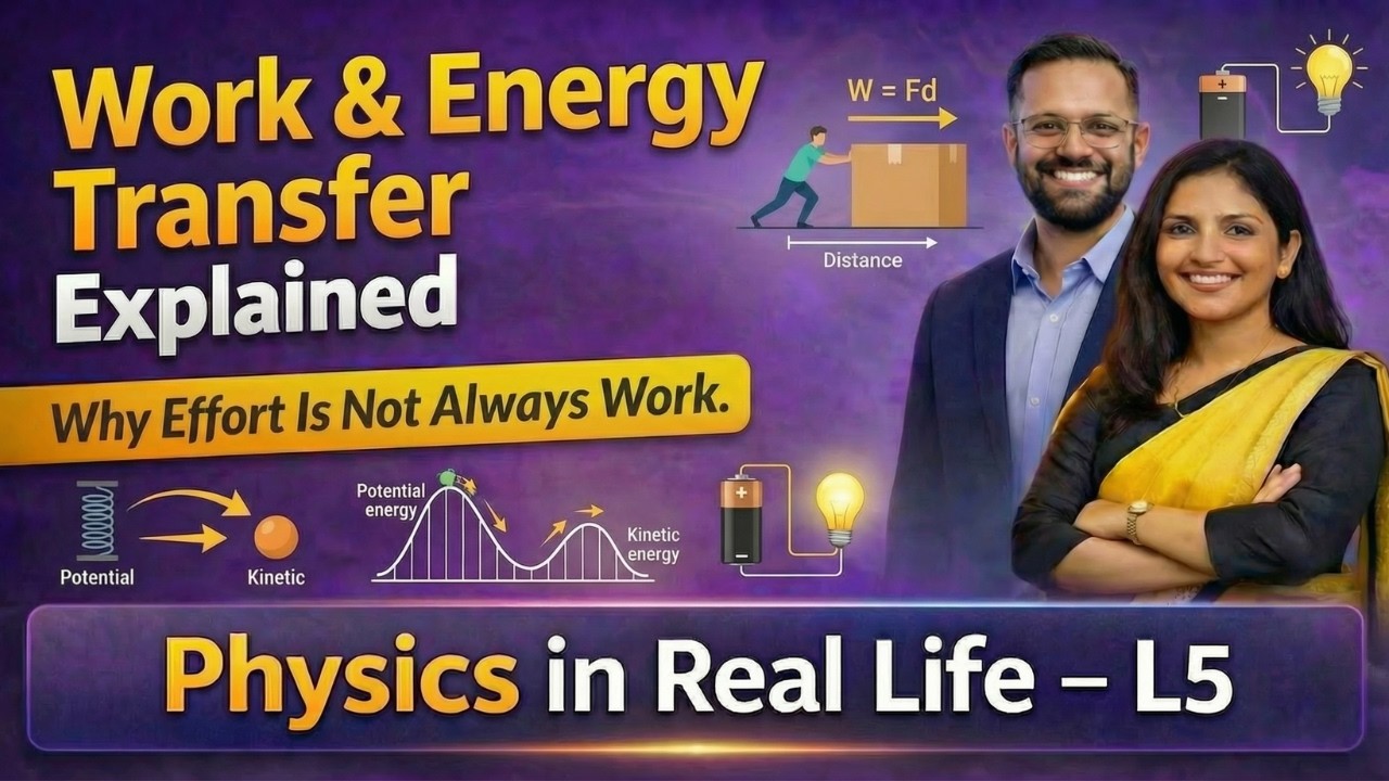 PRL L5 🚀🌍 Why Effort Is Not Always Work | Work & Energy Transfer Explained | Physics in Real Life L5